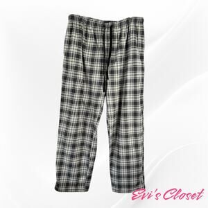 Stafford Regular Fit Mens Sleep Pants Grey White Checkers Elasticated Waist S XL